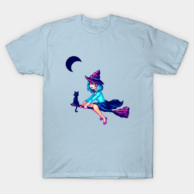 Pixel Witch's First Flight T-Shirt by Kerrielake